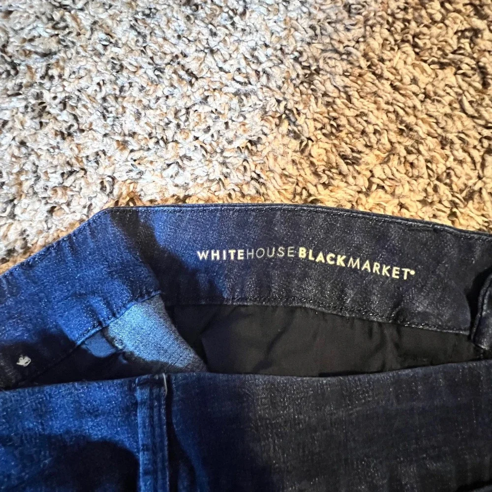 White House Black Market The Slim Ankle High Rise Dark Wash Seam Jeans Womens 10